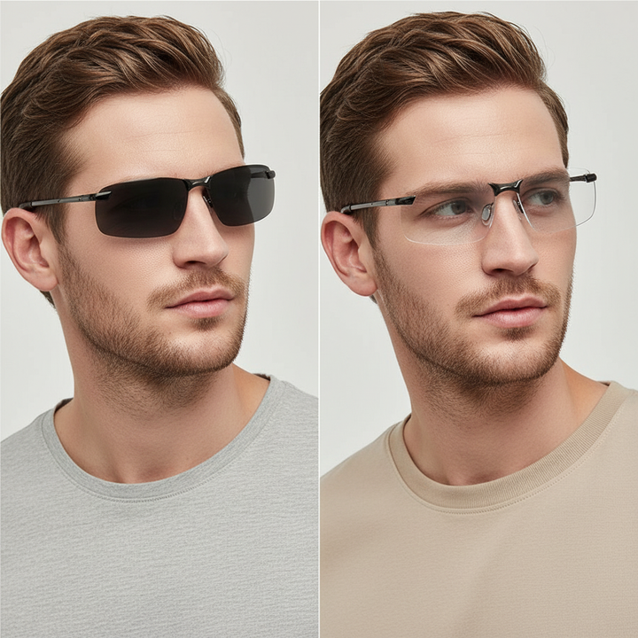Stylische Unisex Sonnenbrille, polarisiert & photochrom mit UV400 Schutz für Blendschutz & Augenschutz.