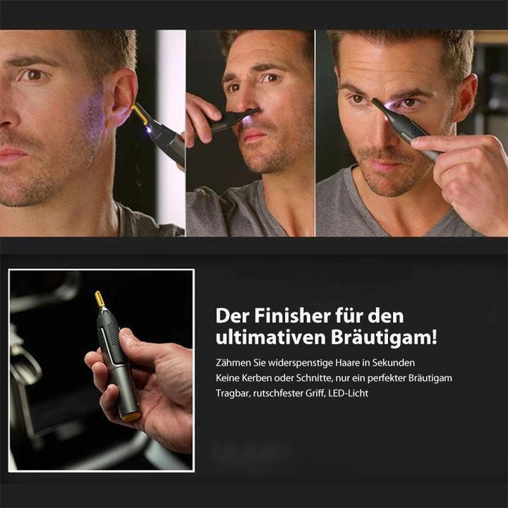 Scharfe Klinge des elektrischen Detailrasierers für präzises Augenbrauen-Styling und saubere Gesichtskonturen.