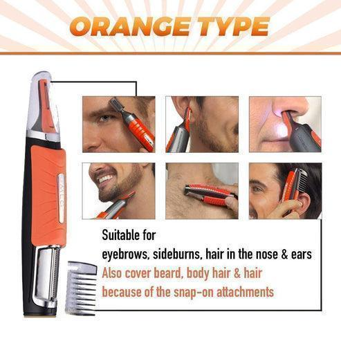 Vielseitiger Präzisions-Trimmer: Barttrimmer, Nasenhaartrimmer, Ohrhaartrimmer & Augenbrauentrimmer in einem Gerät.