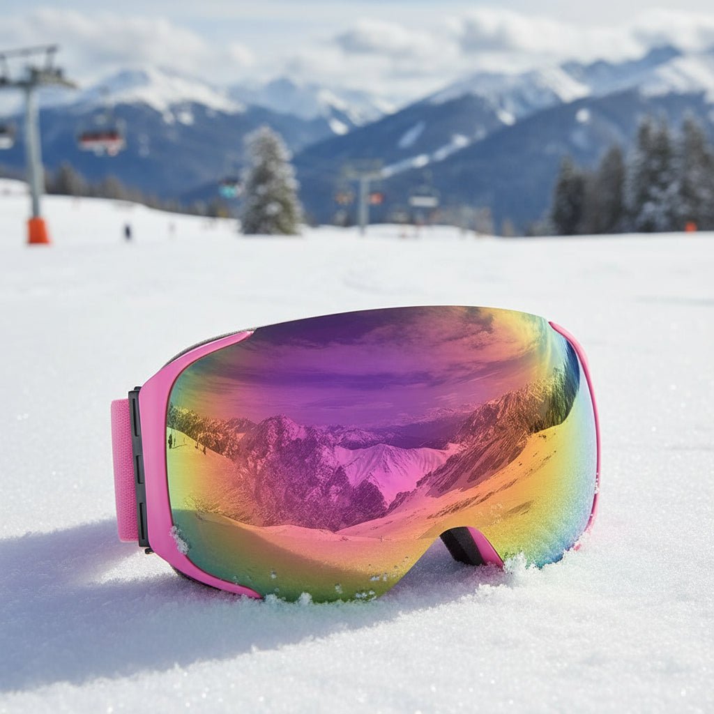 Unisex Premium Skibrille mit Magnetlinse, UV-Schutz & Antibeschlag für Wintersport.