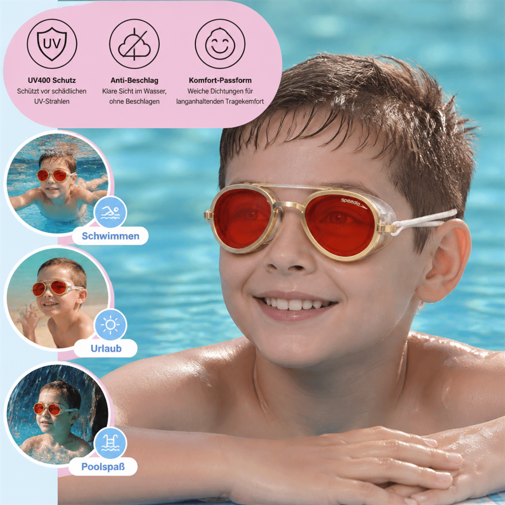 Professionelle Unisex Schwimmbrille mit UV-Schutz, Anti-Beschlag für Pool & offenes Wasser.