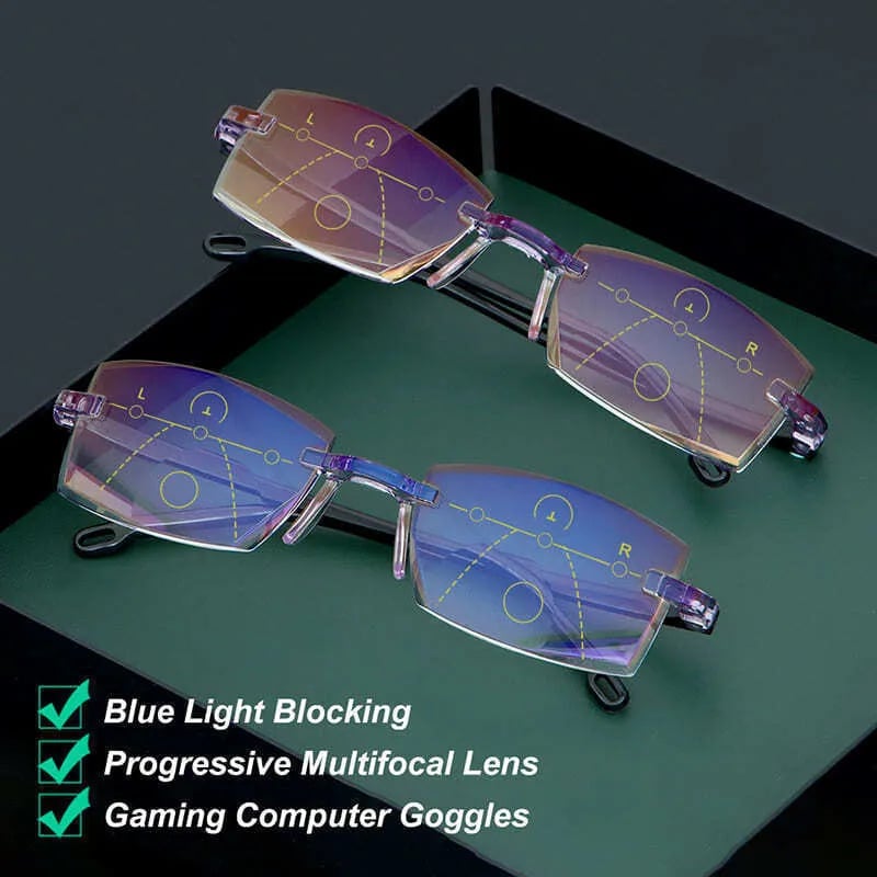 Unisex Progressive Anti-Blaulicht-Lesebrille für Fern- & Nahsicht.