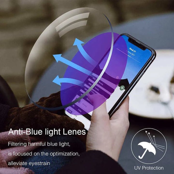 Leichte Gleitsichtbrille Unisex, TR90/Titan, Anti-Blaulicht für digitalen Alltag.