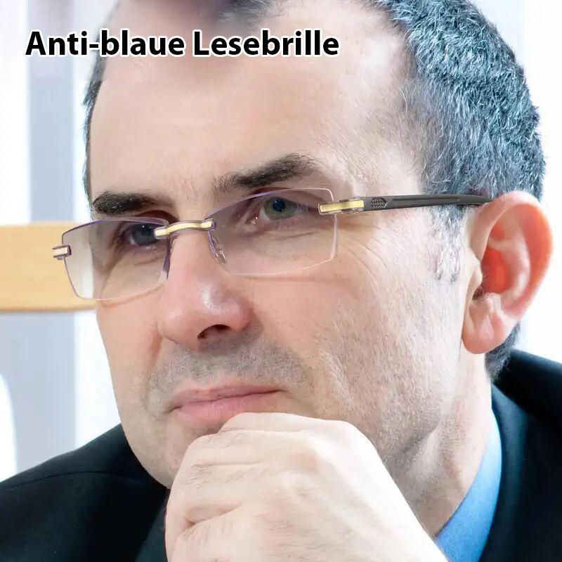 Leichte Unisex Gleitsichtbrille aus TR90, schützt Augen vor Blaulicht, bietet Komfort für Nah- & Fernsicht.