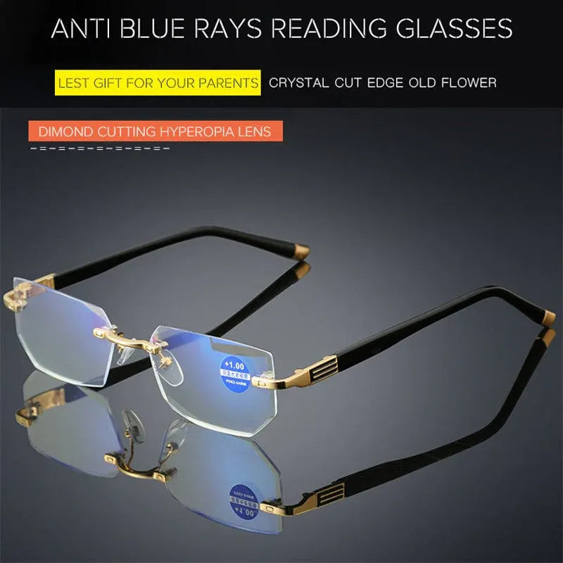 Elegante, leichte Unisex Gleitsichtbrille mit Blaulichtfilter, ideal für ganztägigen Sehkomfort.