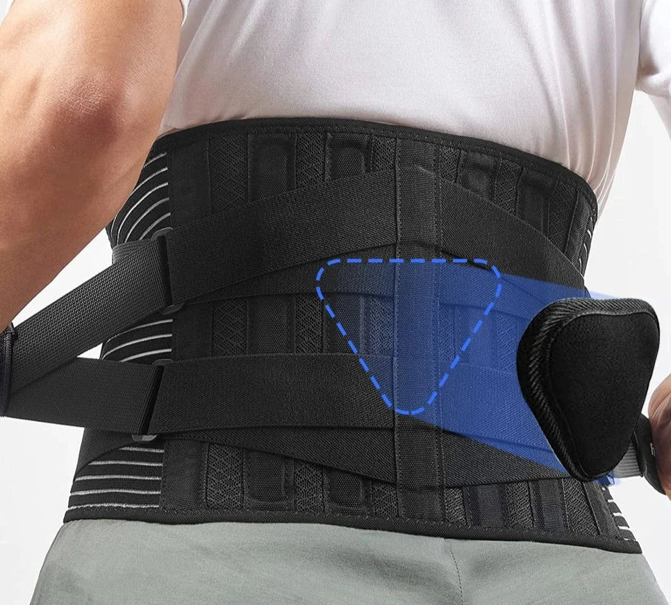 Verstellbare Gurte eines Unisex Rückenstützbands, konzipiert für individuellen Komfort & Haltungskorrektur.