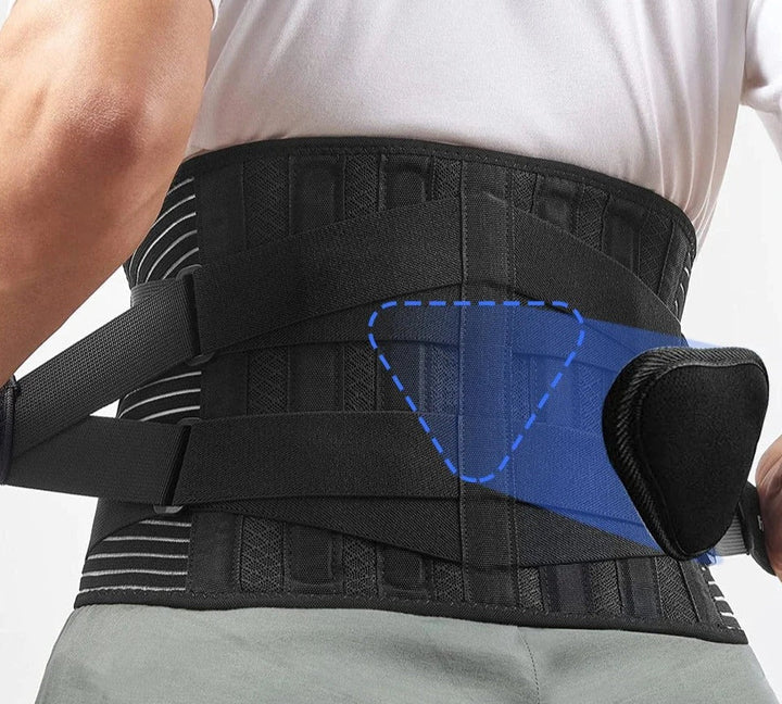 Verstellbare Gurte eines Unisex Rückenstützbands, konzipiert für individuellen Komfort & Haltungskorrektur.