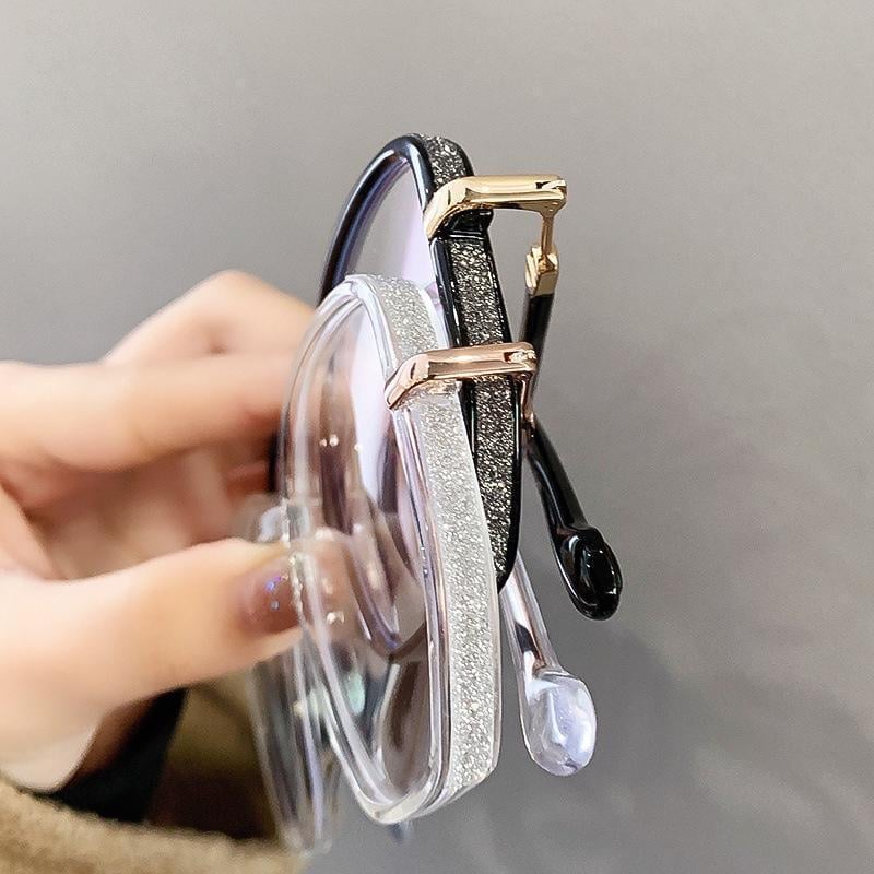Elegante Unisex-Lesebrille, randlos, mit Blaulichtfilter für Komfort bei langer Bildschirmzeit.