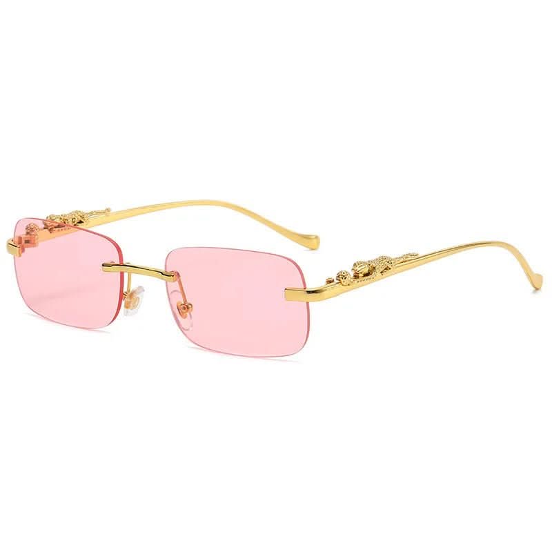 Sonnenbrille mit Leopardenkopf, randlos, unisex, ideal für Sommer & Augenschutz, UV400.