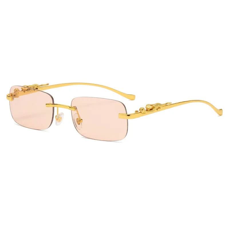 Design-Sonnenbrille randlos, Leopardenkopf, unisex, schützt stilvoll mit UV400.
