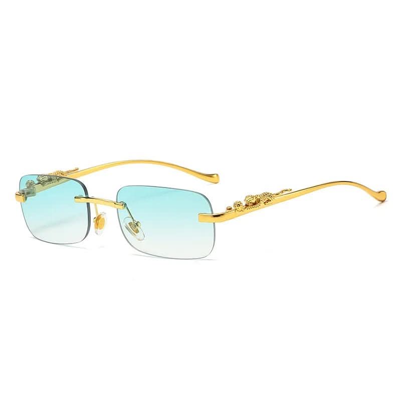 Unisex Sonnenbrille, randlos, Leopardenkopf, UV400-Schutz, das perfekte Mode-Accessoire.