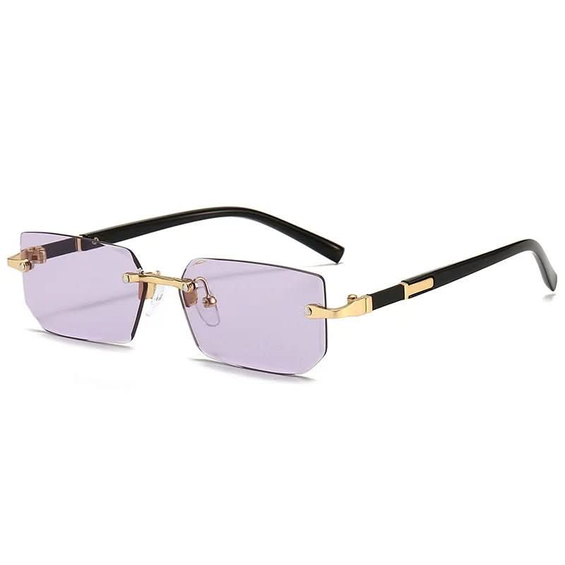 Vielseitige rechteckige randlose Unisex Sonnenbrille für den Alltag mit umfassendem UV400 Schutz.