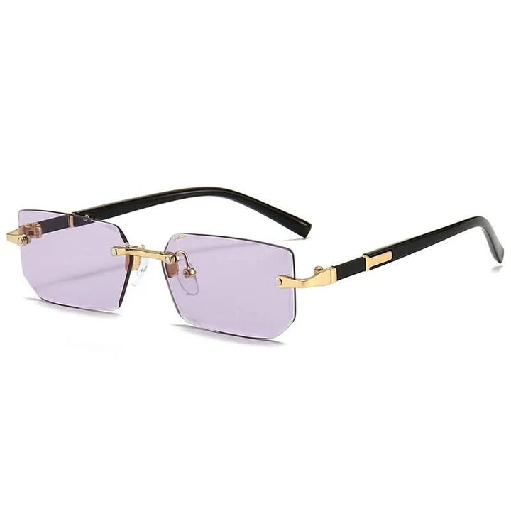 Vielseitige rechteckige randlose Unisex Sonnenbrille für den Alltag mit umfassendem UV400 Schutz.