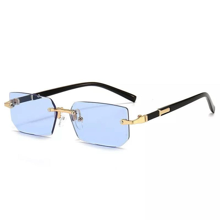 Elegante randlose Unisex Rechteck-Sonnenbrille für optimalen UV400 Schutz. Perfekt für sonnige Tage.