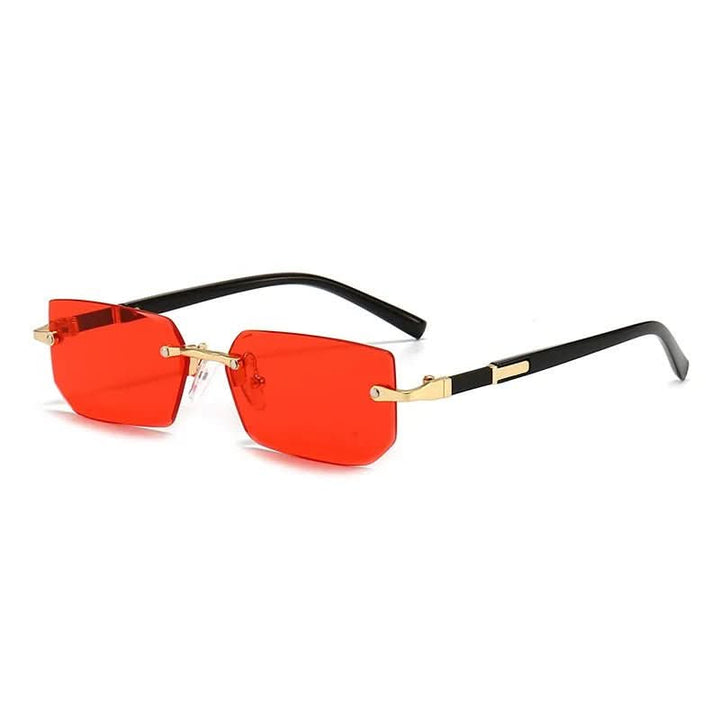 Stilvolle Unisex Rechteck-Sonnenbrille, randlos, bietet trendigen Sommer-Look & UV400 Schutz.