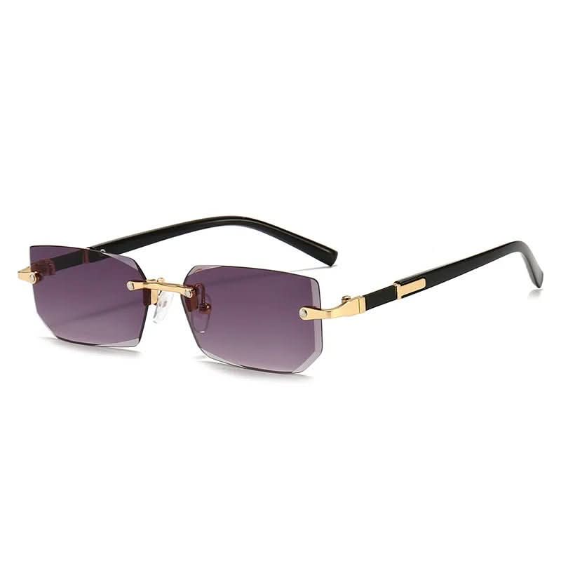 Outdoor-taugliche, rechteckige randlose Sonnenbrille mit UV400 Schutz. Ideal für sonnige Abenteuer.