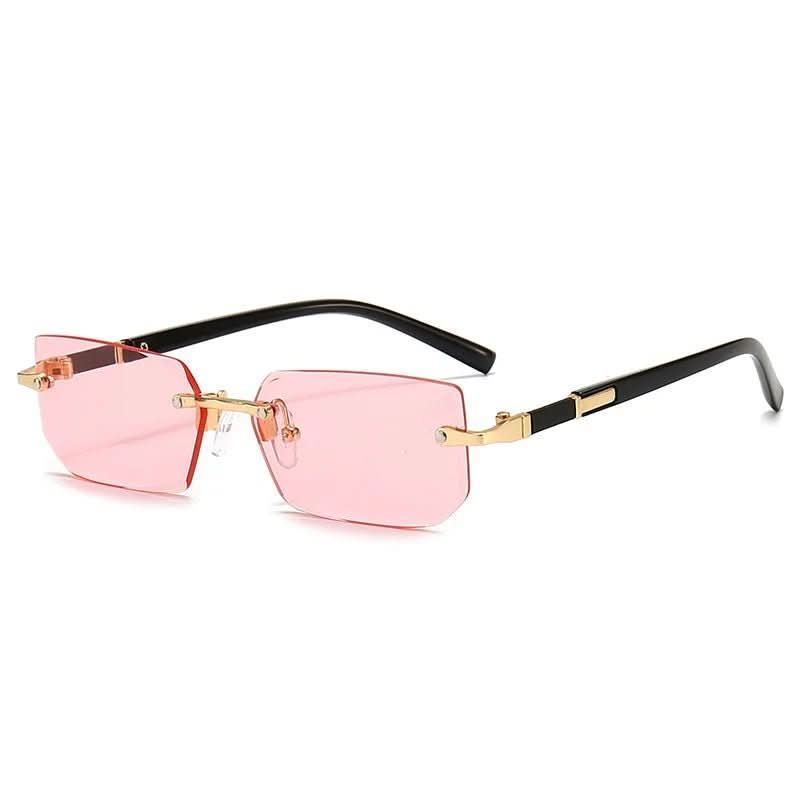 Trendige randlose Rechteck-Sonnenbrille für Damen & Herren mit zuverlässigem UV400 Augenschutz.