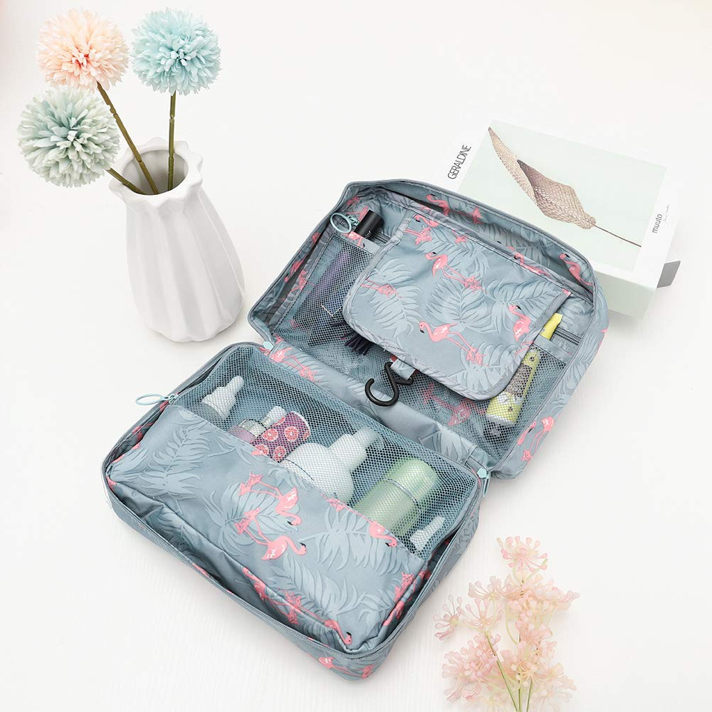 Robuster, wasserabweisender Reise-Kulturbeutel mit Haken. Ideal für Damen & Herren, Kosmetik & Pflegeprodukte.