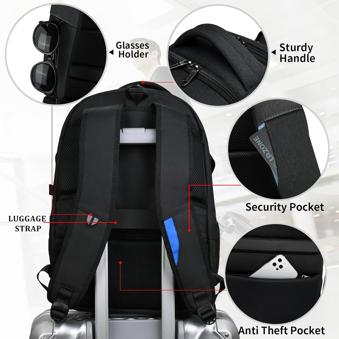 Smartes Gepäck: wasserdichter Diebstahlschutz-Laptoprucksack mit USB-Ladeanschluss.