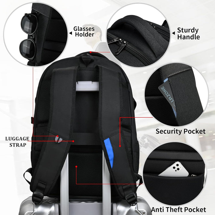 Smartes Gepäck: wasserdichter Diebstahlschutz-Laptoprucksack mit USB-Ladeanschluss.