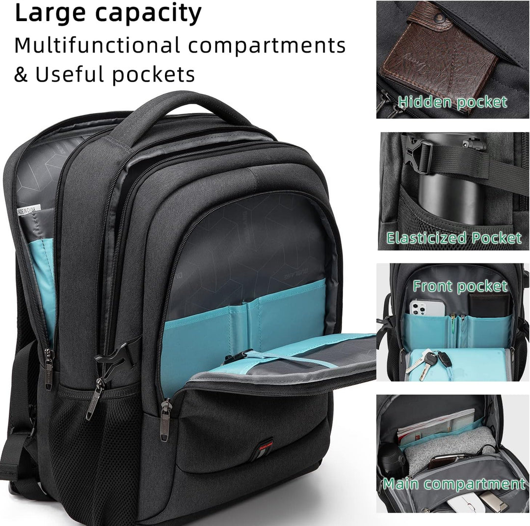 Multifunktionaler Laptoprucksack, wasserdicht mit Diebstahlschutz, integriertem USB-Port.