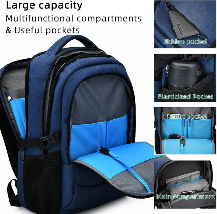 Smartes Business-Laptop-Rucksack, wasserdichtes Material, integrierter USB-Ladeanschluss.