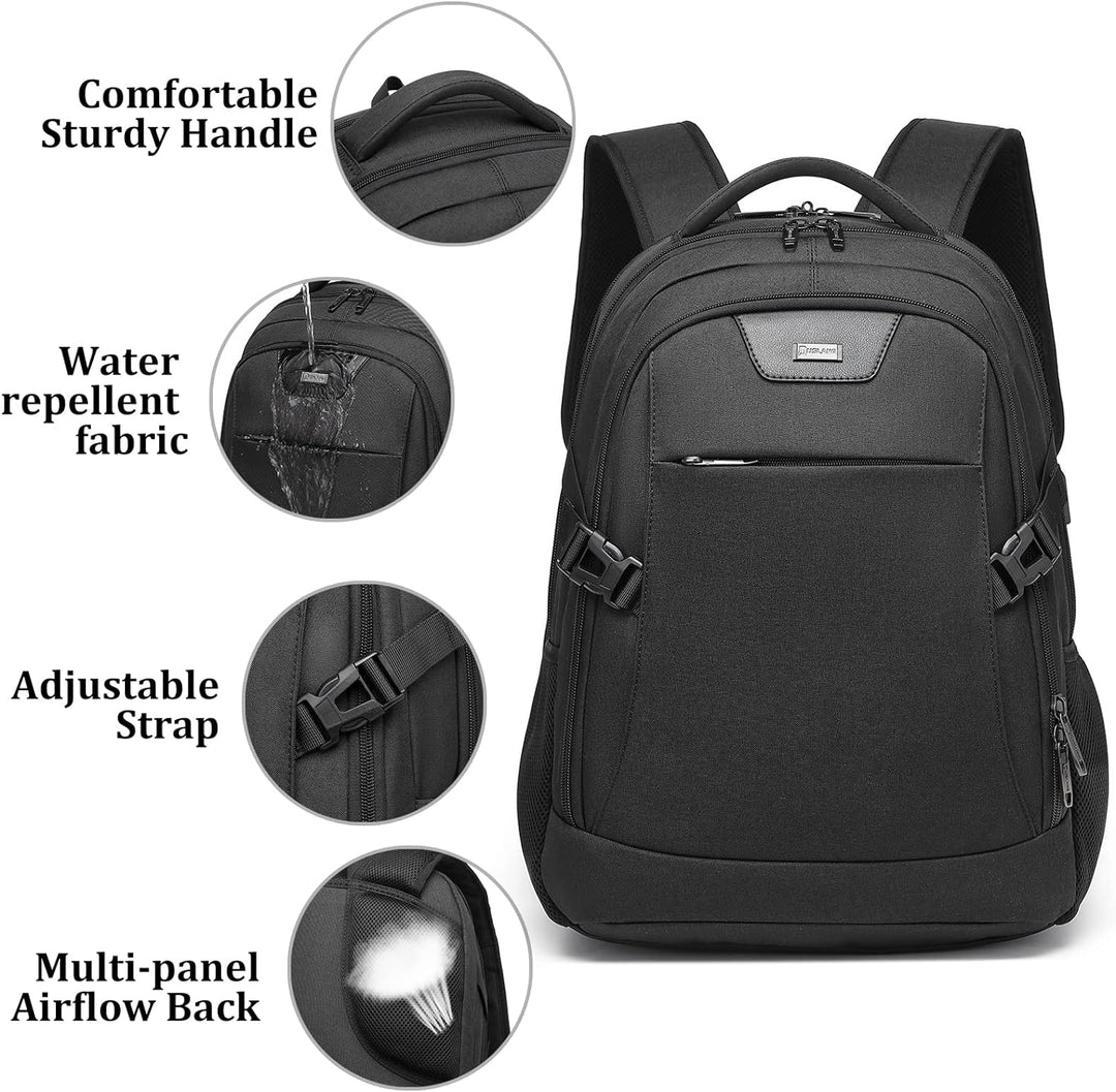 Eleganter Businessrucksack, wasserdicht, diebstahlsicher, Laptopfach & USB-Schnittstelle.