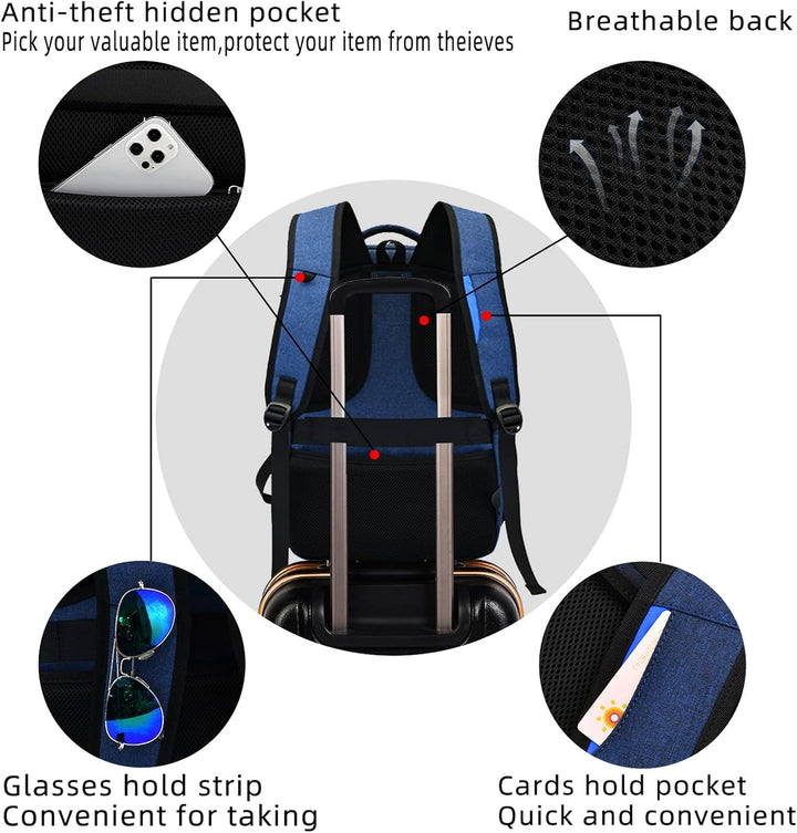 Unisex Business-Laptoprucksack, wasserdicht, diebstahlsicher, perfekt für tägliches Pendeln.