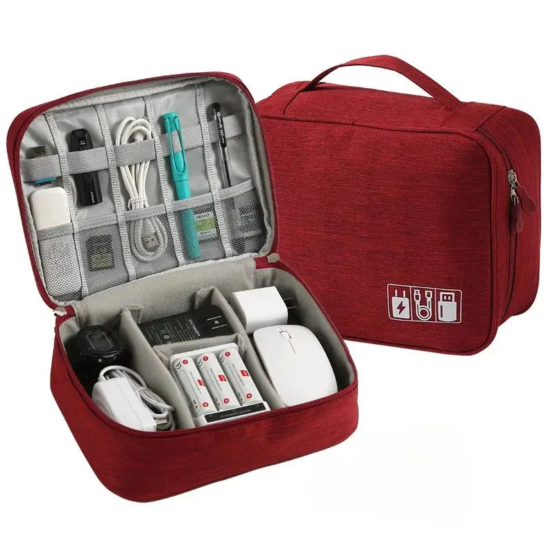 Moderner Unisex Reise-Organizer für Kabel & Elektronik. Elegantes Design, ideal für Geschäftsreisen & Urlaub.
