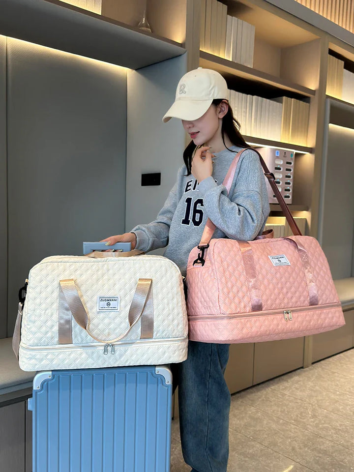 Praktische faltbare Reisetasche, unisex. Mit Schuhfach & Nassfach für nasse Kleidung. Perfektes Handgepäck.