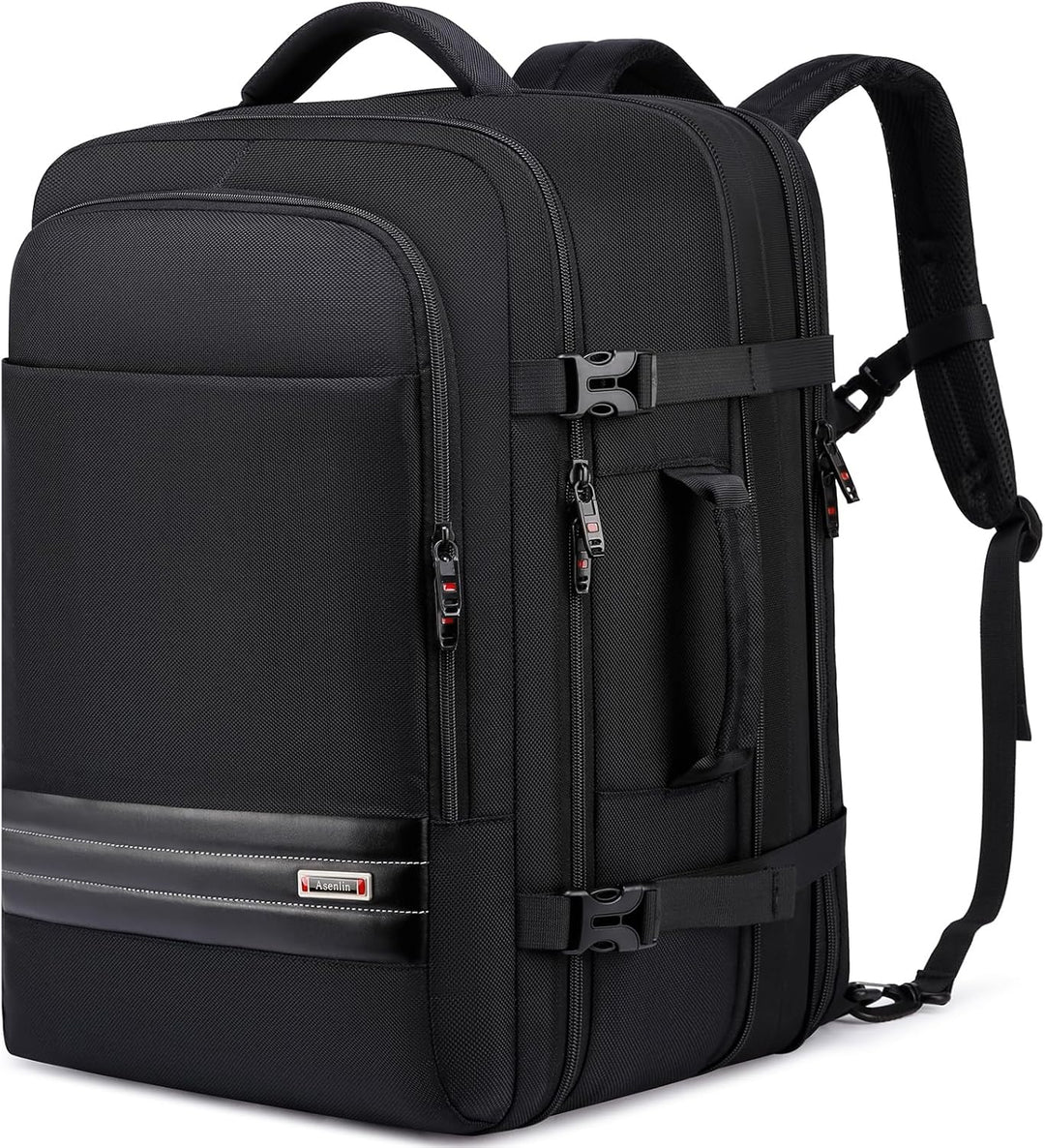 Unisex Reiserucksack 45-55L, wasserdicht, erweiterbar mit 46,5 cm Laptopfach. Ideal für Reisen & Business.