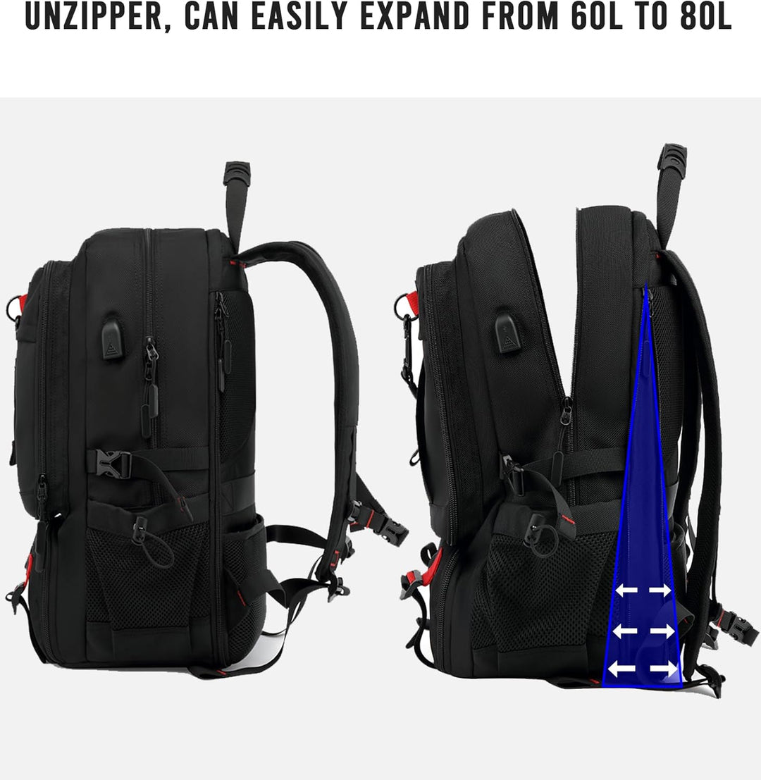 Organisiertes Gepäck: 60L Laptoprucksack mit Laptopfach & Schuhfach. Vielseitig für Reisen & Abenteuer.