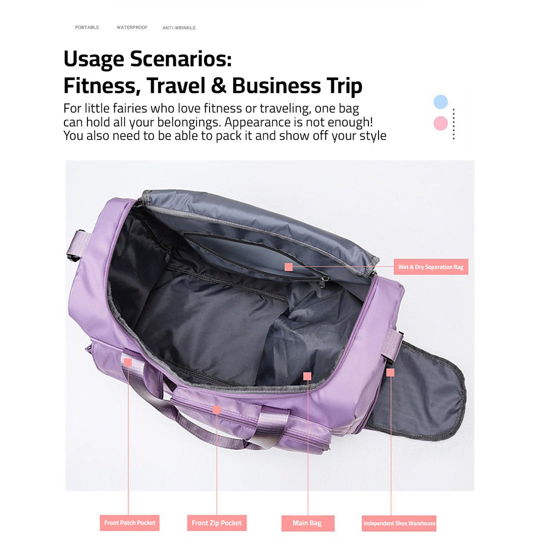 Geräumige Reisetasche mit Schuhfach, geeignet für Sport, Wochenendtrip & Geschäftsreisen.