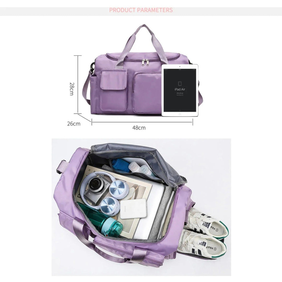 Unisex Reisetasche mit Schuhfach, im Detail gezeigt, perfekt für den organisierten Sportler.