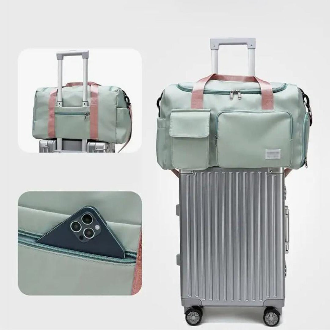 Multifunktionale Reisetasche mit Schuhfach, als Handgepäck im Flugzeug, praktisch & stilvoll.