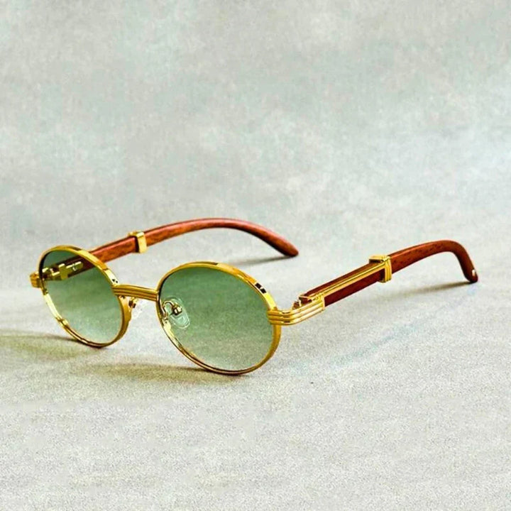 Unisex Retro Holzsonnenbrille mit UV400 Schutz. Stilvolles, nachhaltiges Accessoire für Sommer und Mode.