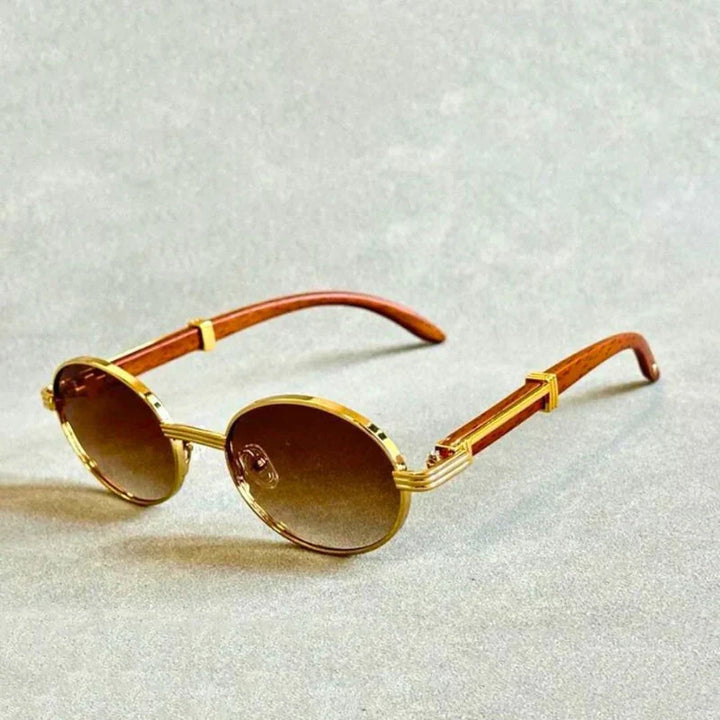 Vintage Holzsonnenbrille unisex, Retro-Stil. Umweltfreundlich und modisch mit effektivem UV400-Sonnenschutz.