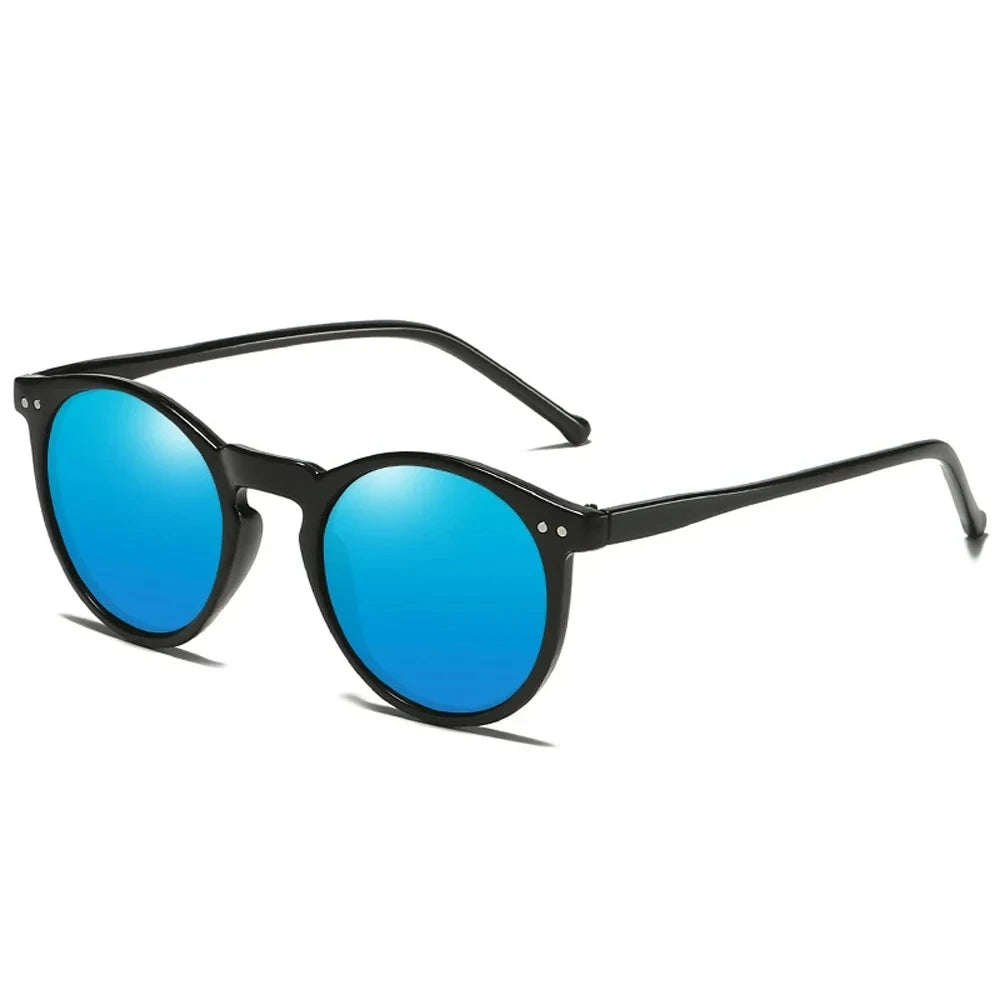 Unisex Retro Sonnenbrille rund mit UV400 Schutz. Perfekter Augenschutz für Sommer & Outdoor.