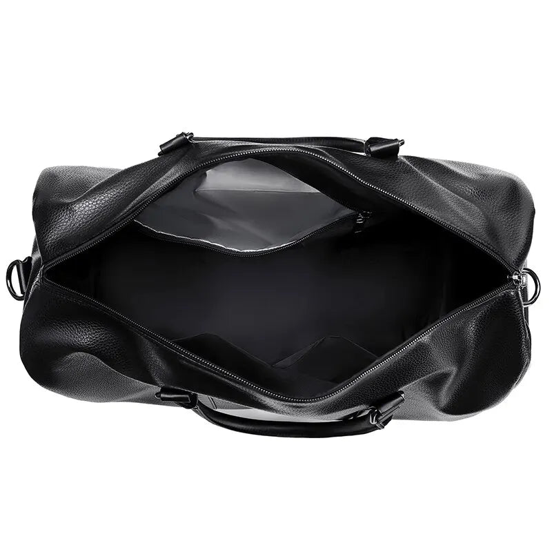 Unisex Retro-Sporttasche aus wasserdichtem PU-Material, ideal für Kurztrips und Fitness.