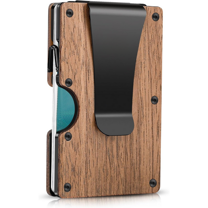 Elegante Slim Wallet unisex mit RFID-Schutz & Geldclip, Lederoptik, kompakt.