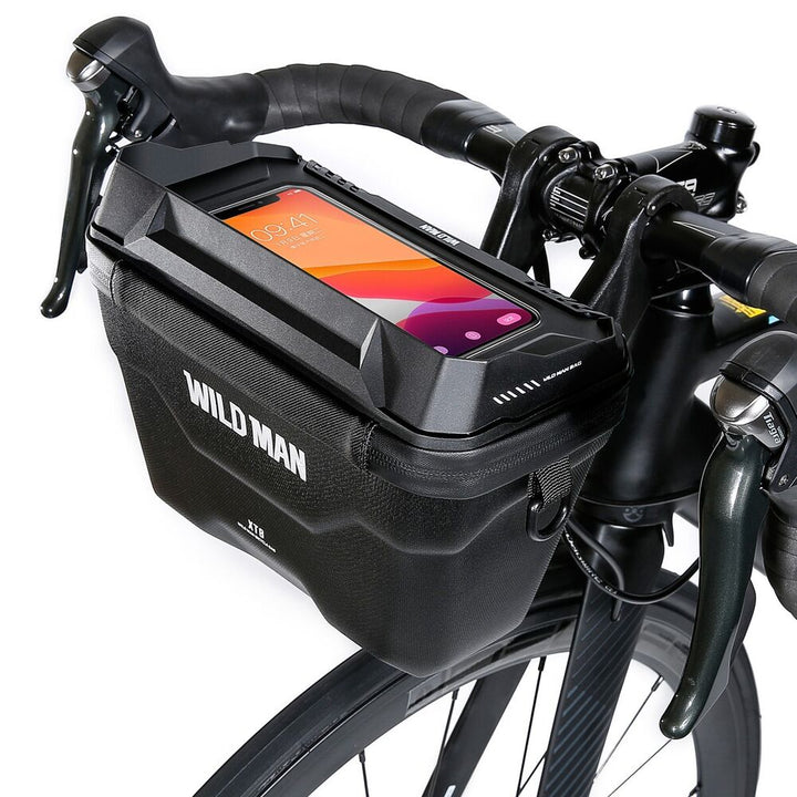 Unisex RideEase Lenkertasche für Fahrräder mit Smartphone-Fach & abnehmbarem Schultergurt, wasserdicht.