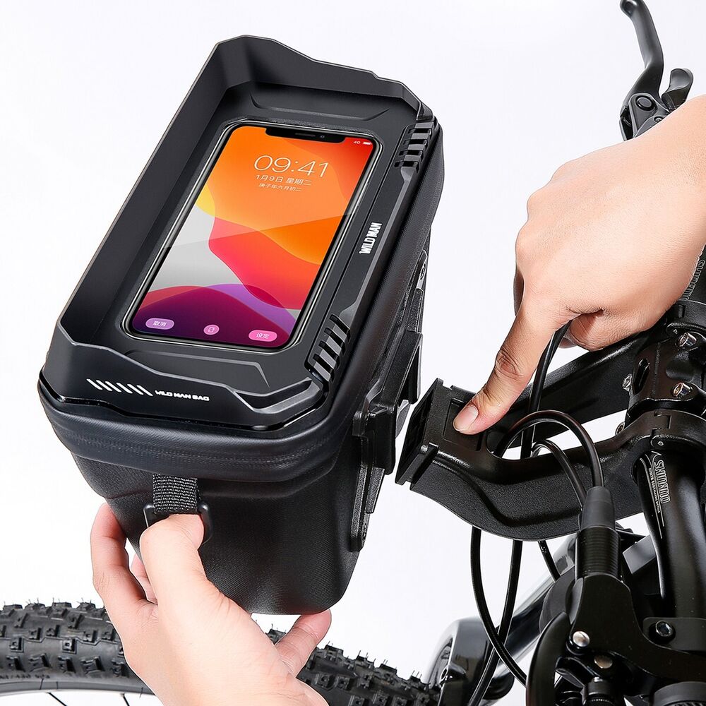 Stylische Lenkertasche mit Schnellverschluss, Smartphone-Fach & Umhängefunktion, für Pendler & Freizeit.