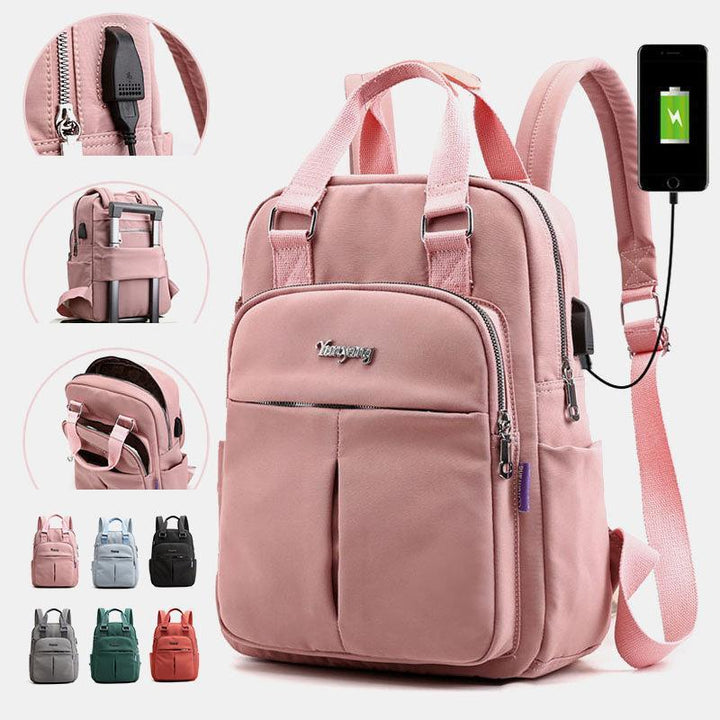 Unisex Rucksack, wasserdicht mit USB-Anschluss, ideal für Reise & Alltag.