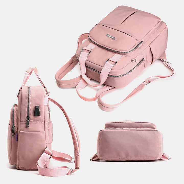 Eleganter Casual Rucksack, wasserdicht, USB-fähig, für Büro, Schule oder Freizeit.