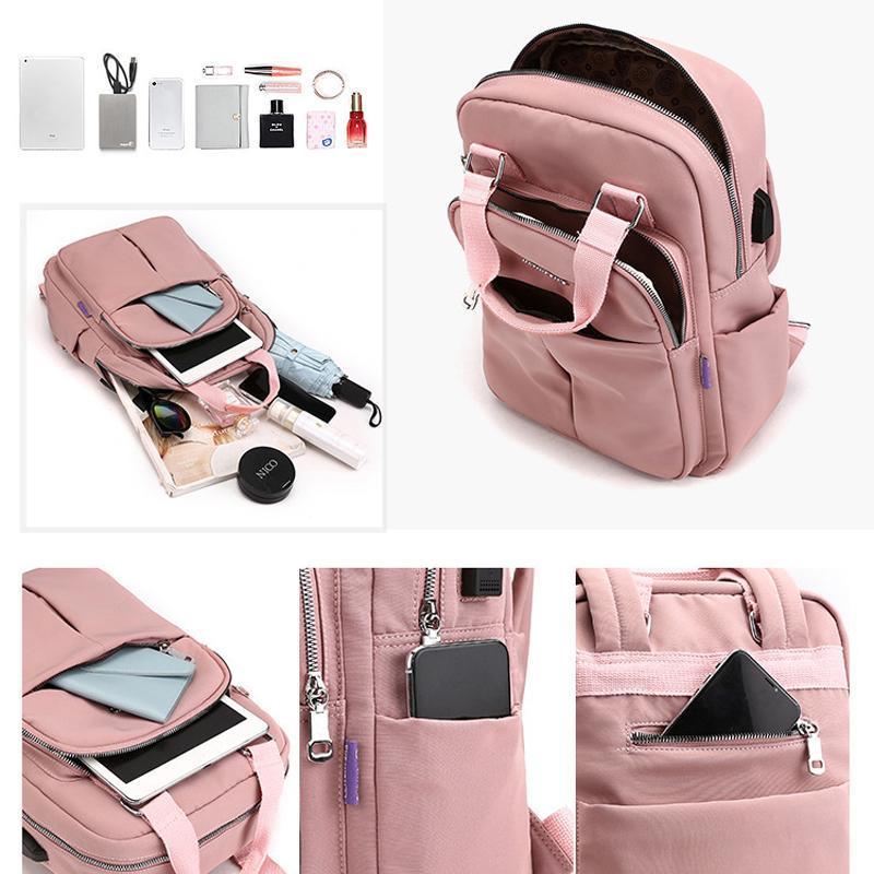 Multifunktionaler Organizer-Rucksack, wasserdicht, USB-Anschluss, perfekt für Pendler.