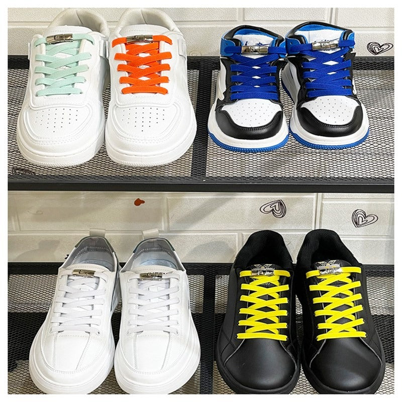 Verschiedene Farben der elastischen Schnürsenkel mit Schnellverschluss. Ideal für Sneaker, Sportschuhe & Schnellschnürsystem.