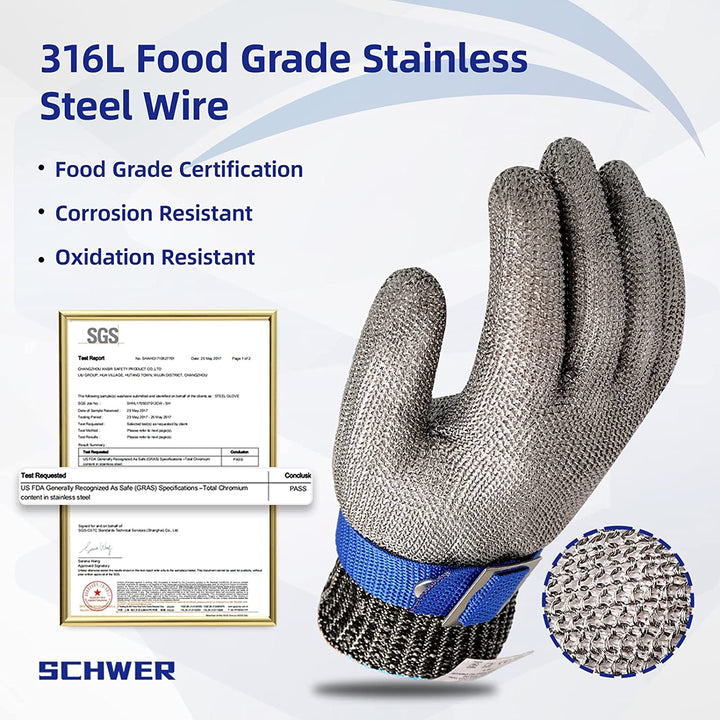 Ergonomischer Schnittschutzhandschuh, bequemer Sitz für lange Arbeiten in Küche & Handwerk.