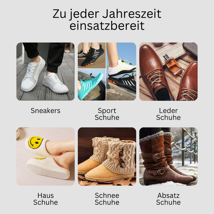 Vielseitiger Schuhtrockner mit UV-C-Licht trocknet und desinfiziert Stiefel, Sneaker und Alltagsschuhe.
