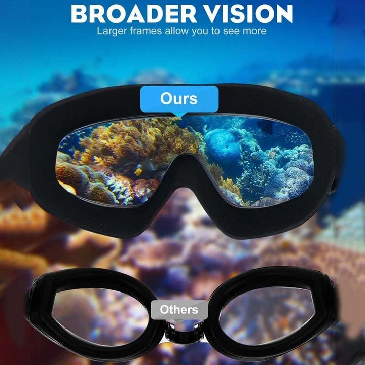 Komfortable Silikon Schwimmbrille mit Polycarbonat-Gläsern. Unisex, wasserdicht, ideal für Sport.