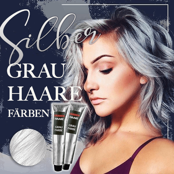 Langanhaltende Silberhaarfarbe Tönung, verleiht Haaren glänzenden Metallic-Effekt. DIY-Haarpflege für kühle Nuancen.